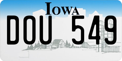 IA license plate DOU549