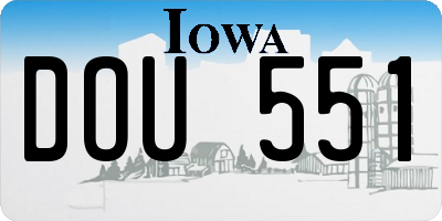 IA license plate DOU551