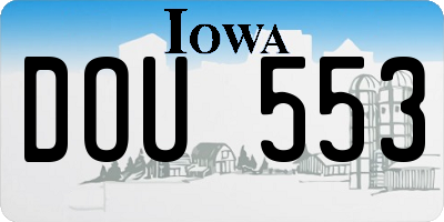 IA license plate DOU553