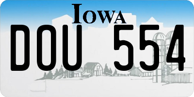 IA license plate DOU554
