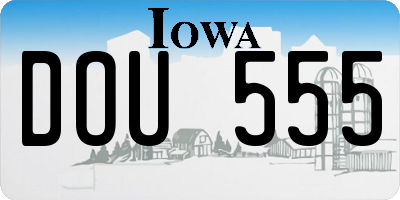 IA license plate DOU555