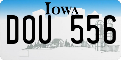 IA license plate DOU556