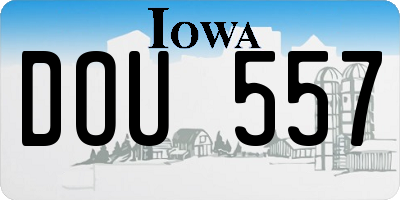 IA license plate DOU557