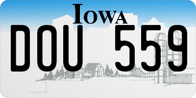 IA license plate DOU559