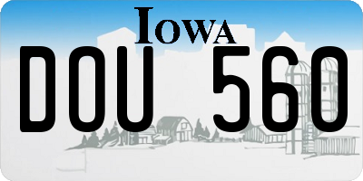 IA license plate DOU560