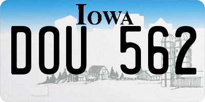 IA license plate DOU562