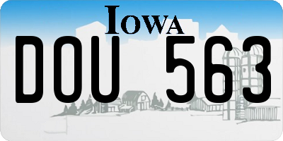 IA license plate DOU563