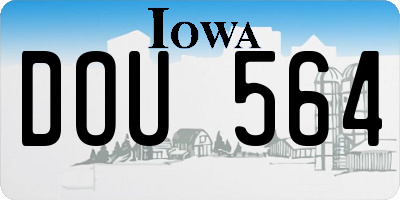 IA license plate DOU564