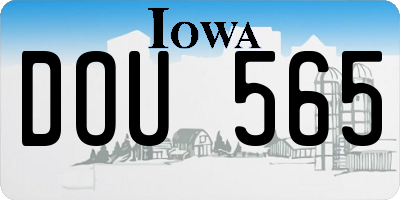 IA license plate DOU565