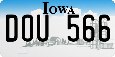 IA license plate DOU566