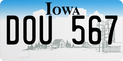 IA license plate DOU567