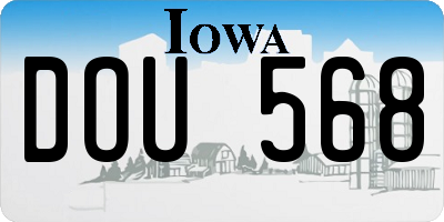 IA license plate DOU568