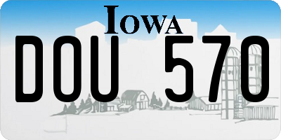 IA license plate DOU570