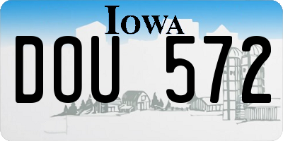 IA license plate DOU572
