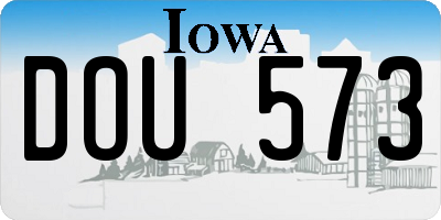 IA license plate DOU573