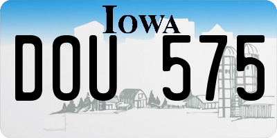 IA license plate DOU575