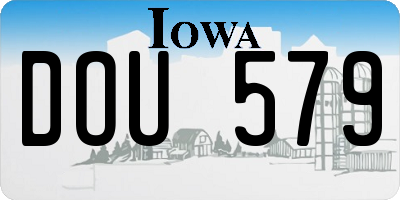 IA license plate DOU579