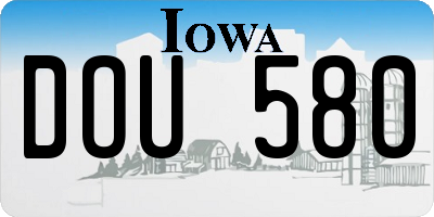 IA license plate DOU580