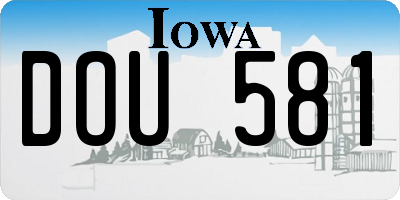 IA license plate DOU581