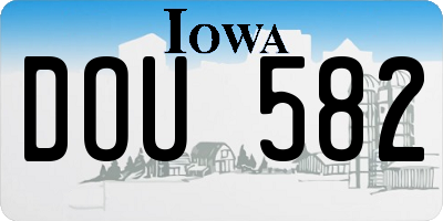 IA license plate DOU582