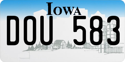 IA license plate DOU583