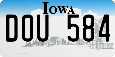 IA license plate DOU584