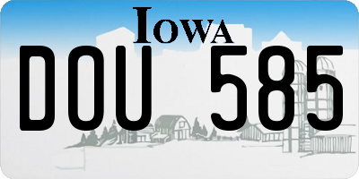 IA license plate DOU585