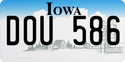 IA license plate DOU586
