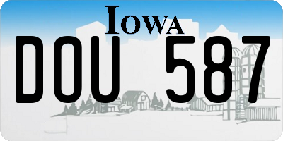 IA license plate DOU587