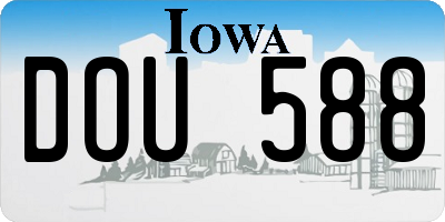 IA license plate DOU588