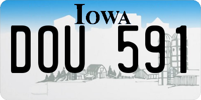 IA license plate DOU591