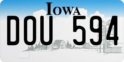 IA license plate DOU594