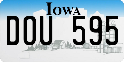 IA license plate DOU595