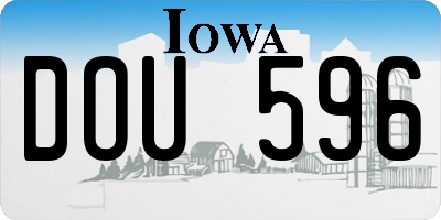 IA license plate DOU596