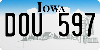 IA license plate DOU597