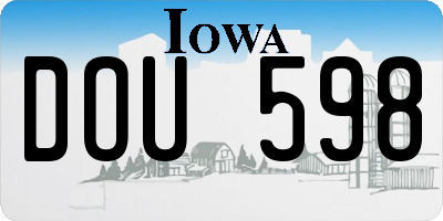 IA license plate DOU598