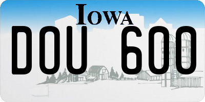 IA license plate DOU600