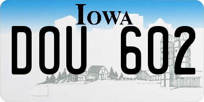 IA license plate DOU602