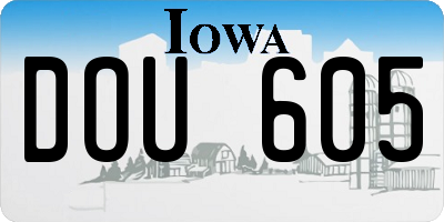 IA license plate DOU605