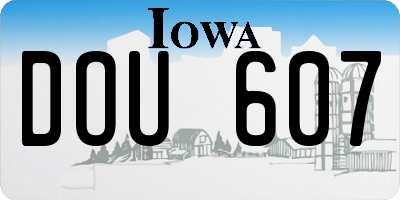 IA license plate DOU607