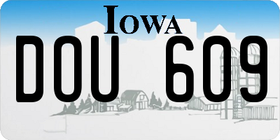 IA license plate DOU609