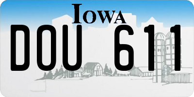 IA license plate DOU611