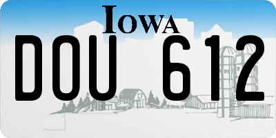 IA license plate DOU612