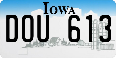 IA license plate DOU613