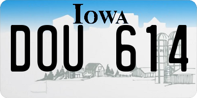 IA license plate DOU614