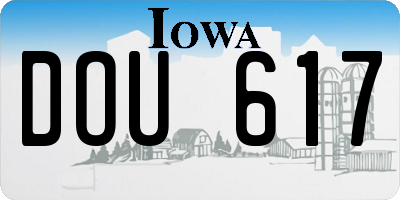 IA license plate DOU617