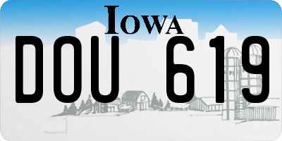 IA license plate DOU619