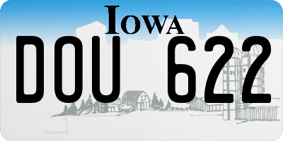 IA license plate DOU622