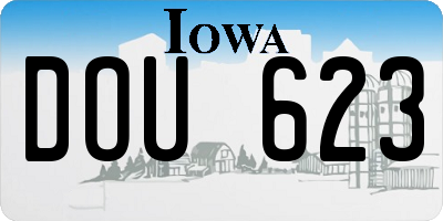 IA license plate DOU623