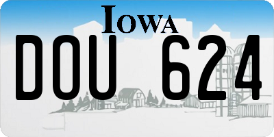 IA license plate DOU624